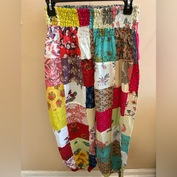 Art Studio Company Pants - NWT Art Studio Company Sari Cotton Patchwork Jogger Pants Women’s L/XL
